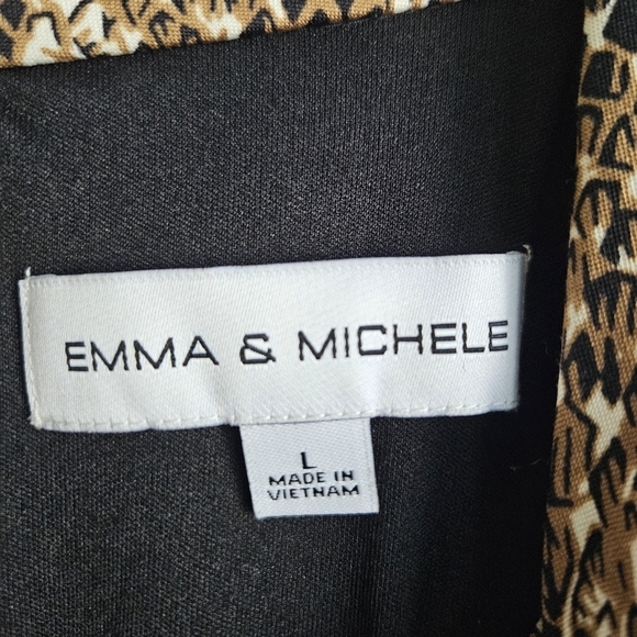 Emma & Michele Brown Sleeveless Animal Print Romper Sz Large - Picture 10 of 11